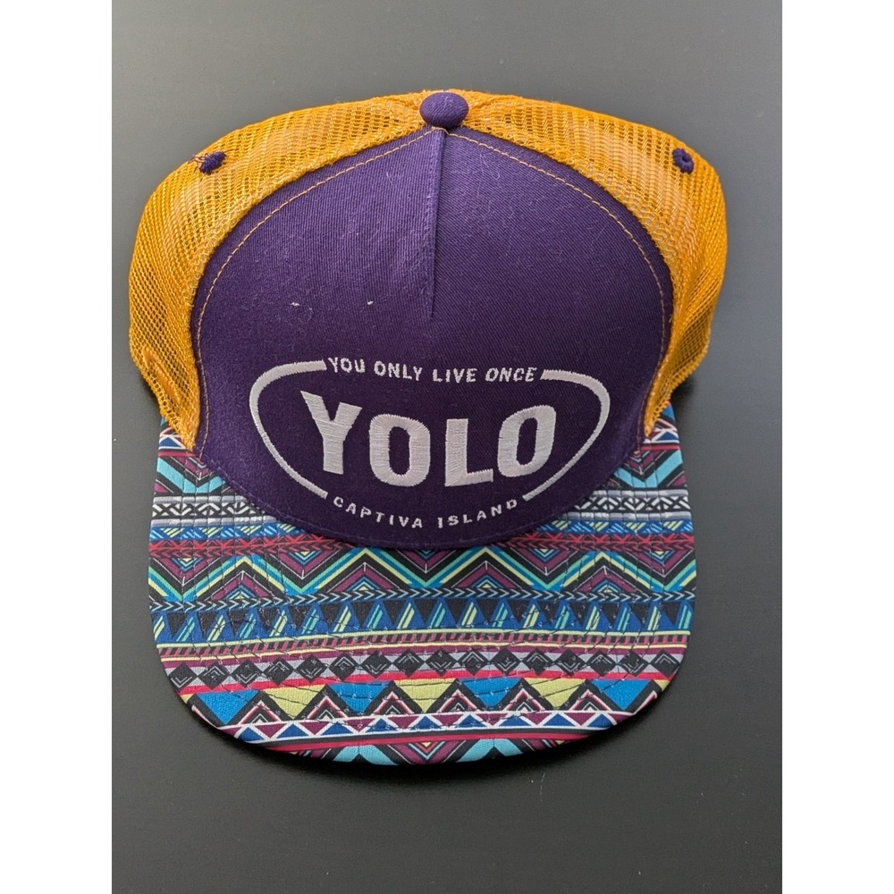 YOLO Captiva Island Snapback Mesh Trucker‎ Hat OSFM Pukka Hats Tropical